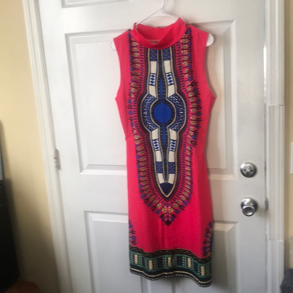 Dashiki-style sleeveless dress